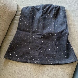 Elegant Black Polka denim top